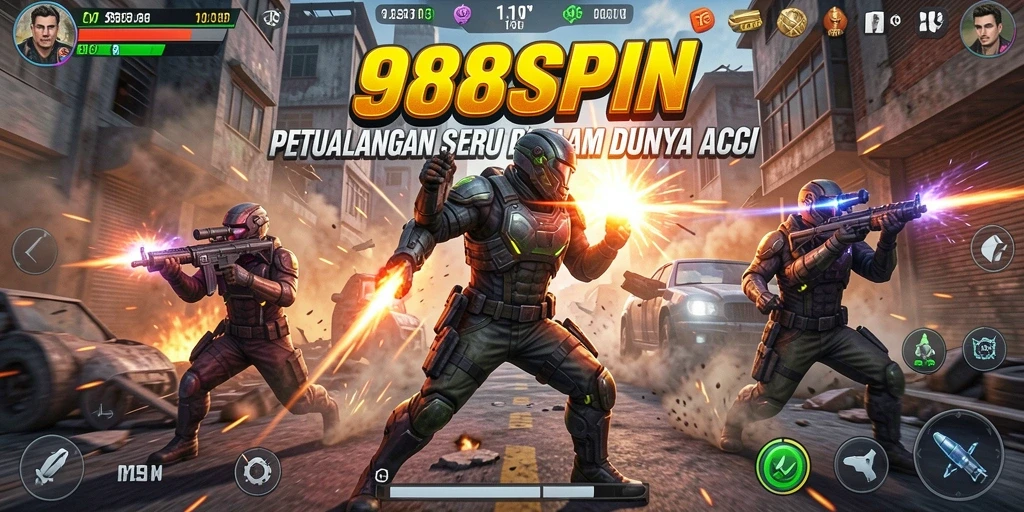Tampilan seru dari aksi pertarungan dalam 988SPIN.