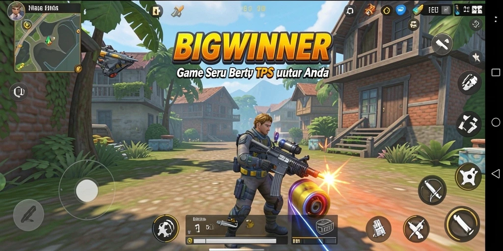 Tampilan gameplay seru dari BIGWINNER saat bertempur dalam TPS.