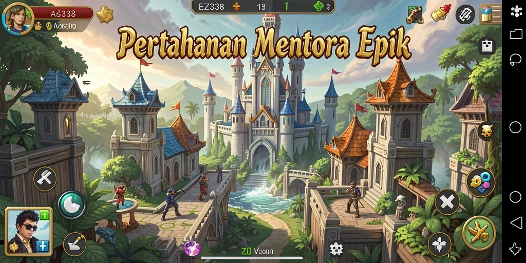 Tampilan seru gameplay Tower Defense EZ338 yang menantang.
