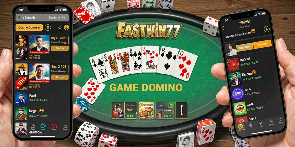 Tangkapan layar utama FASTWIN77 menunjukkan aksi seru dalam permainan Domino.