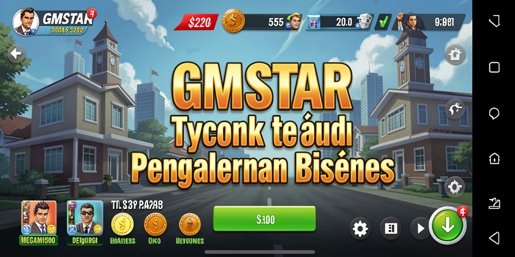 Tangkapan layar gameplay Tycoon dari GMSTAR yang menunjukkan manajemen bisnis.