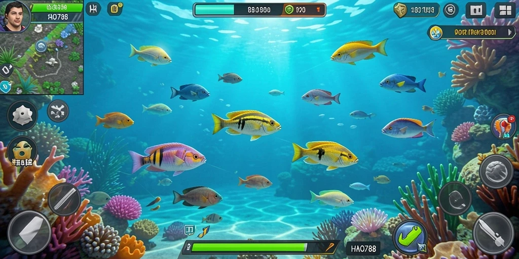 Screenshot gameplay HAO788 menampilkan aksi seru menangkap ikan.