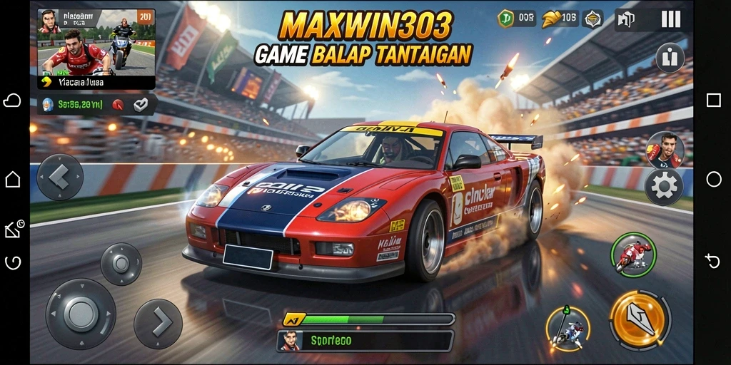 Tampilan gameplay balap seru di MAXWIN303 yang penuh aksi.