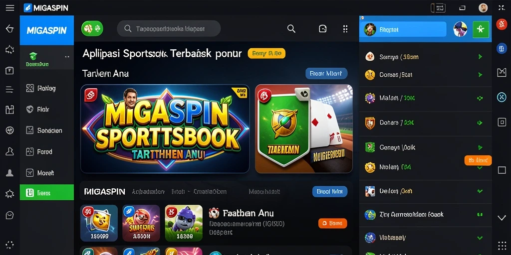 Tampilan gameplay mendebarkan dalam aplikasi Sportsbook MIGASPIN.