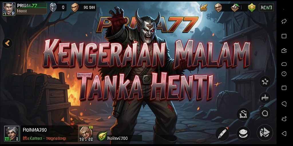Screenshot gameplay PRIMA77 menampilkan suasana mencekam dan menakutkan.