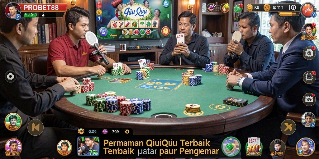 Screenshot PROBET88 menampilkan gameplay QiuQiu yang seru.