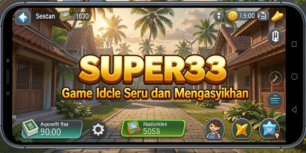 Screenshot gameplay <strong>SUPER33</strong> menampilkan berbagai karakter dan sumber daya yang menarik.